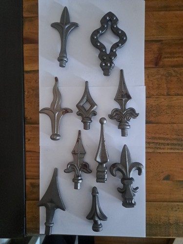 Steel railheads finials - steel, gates