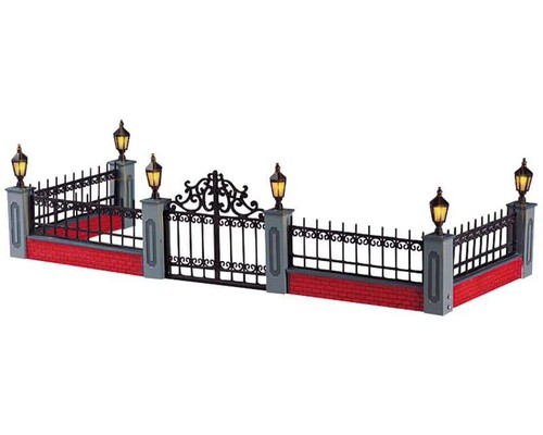 Lit wrought iron - lit, fence
