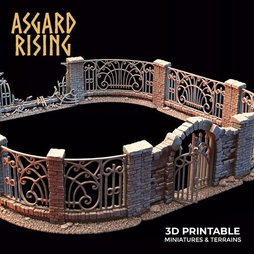 Wrought iron fence - iron, gate