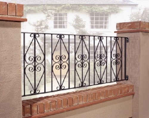 Wrought iron metal fence - metal, panel